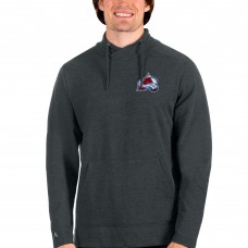 Colorado Avalanche Antigua Team Reward Crossover Neckline Pullover Sweatshirt - Heathered Charcoal