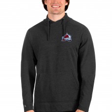 Colorado Avalanche Antigua Team Reward Crossover Neckline Pullover Sweatshirt - Heathered Black
