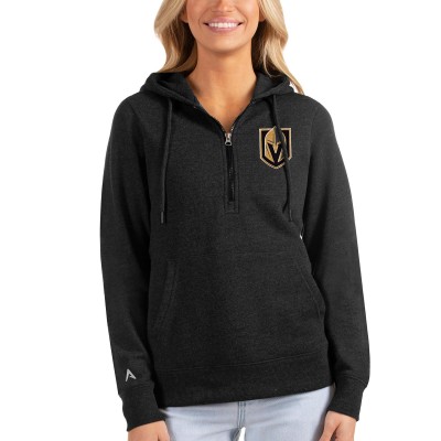 Толстовка Vegas Golden Knights Antigua Womens Action Half-Zip - Heathered Black