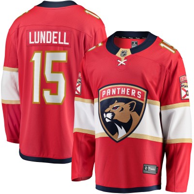 Игровая джерси Anton Lundell Florida Panthers Home Breakaway Player - Red