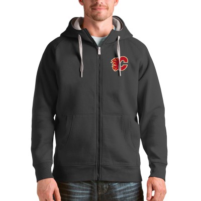 Толстовка на молнии Calgary Flames Antigua Logo Victory - Charcoal