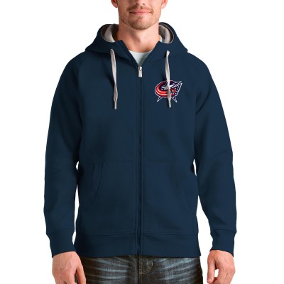 Толстовка на молнии Columbus Blue Jackets Antigua Logo Victory - Navy - оригинальная атрибутика Коламбус Блю Джекетс