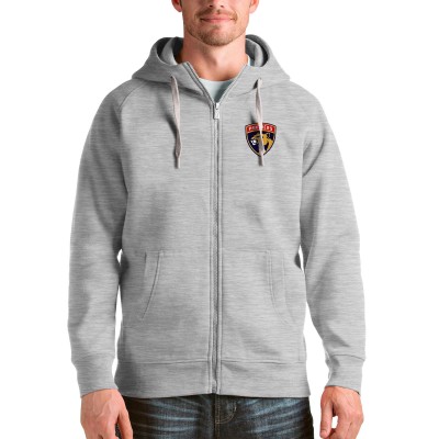 Толстовка на молнии Florida Panthers Antigua Logo Victory - Heathered Gray - оригинальная атрибутика Флорида Пантерз