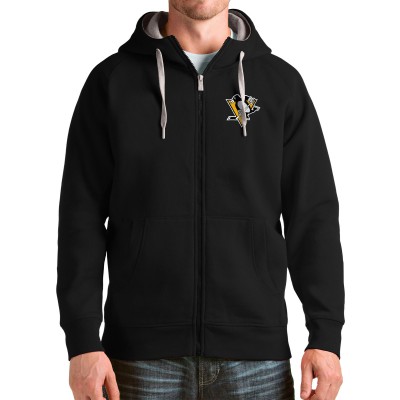 Толстовка на молнии Pittsburgh Penguins Antigua Logo Victory - Black