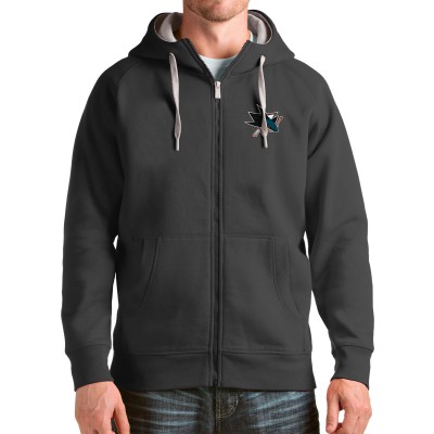 Толстовка на молнии San Jose Sharks Antigua Logo Victory - Charcoal