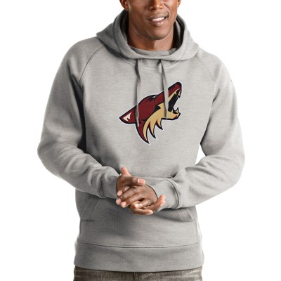 Толстовка с капюшоном Arizona Coyotes Antigua Logo Victory - Heathered Gray - оригинальные толстовки Аризона Койотис