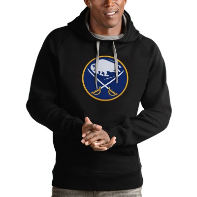 Толстовка с капюшоном Buffalo Sabres Antigua Logo Victory - Black - оригинальные толстовки Баффало Сейбрз
