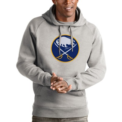 Толстовка с капюшоном Buffalo Sabres Antigua Logo Victory - Heathered Gray - оригинальные толстовки Баффало Сейбрз