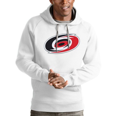 Carolina Hurricanes Antigua White Logo Victory Pullover Hoodie