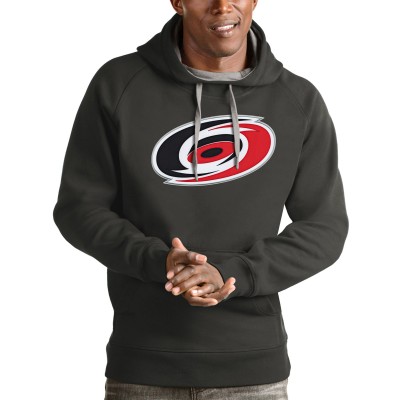 Carolina Hurricanes Antigua Charcoal Logo Victory Pullover Hoodie
