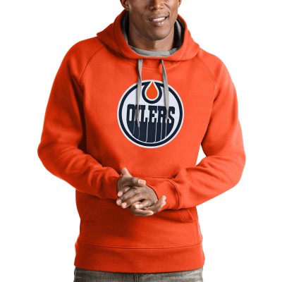 Толстовка с капюшоном Edmonton Oilers Antigua Logo Victory - Orange - оригинальные толстовки Эдмонтон Ойлерз