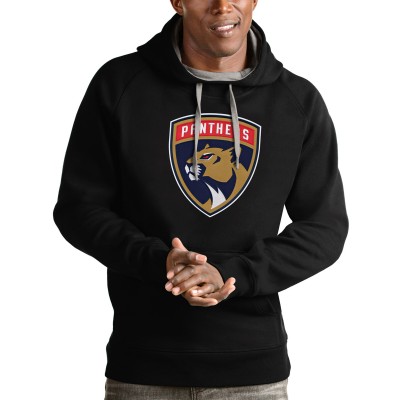 Толстовка с капюшоном Florida Panthers Antigua Logo Victory - Black - оригинальные толстовки Флорида Пантерз