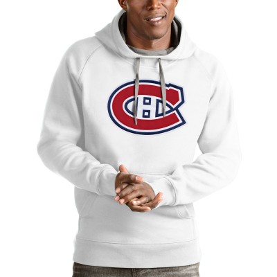 Толстовка с капюшоном Montreal Canadiens Antigua Logo Victory - White - оригинальные толстовки Монреаль Канадиенс