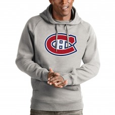 Толстовка с капюшоном Montreal Canadiens Antigua Logo Victory - Heathered Gray