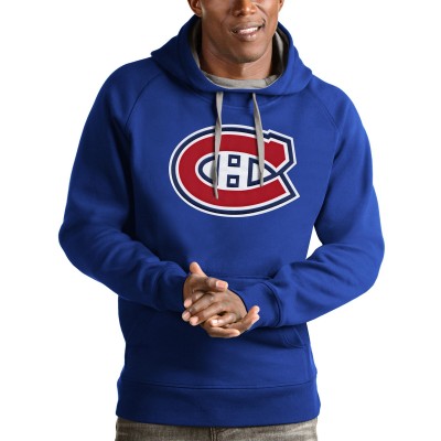 Толстовка с капюшоном Montreal Canadiens Antigua Logo Victory - Blue - оригинальные толстовки Монреаль Канадиенс