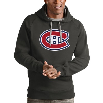 Толстовка с капюшоном Montreal Canadiens Antigua Logo Victory - Charcoal - оригинальные толстовки Монреаль Канадиенс