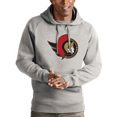 Толстовка с капюшоном Ottawa Senators Antigua Logo Victory - Heathered Gray