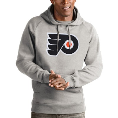 Толстовка с капюшоном Philadelphia Flyers Antigua Logo Victory - Heathered Gray