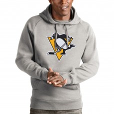 Толстовка с капюшоном Pittsburgh Penguins Antigua Logo Victory - Heathered Gray