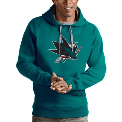 Толстовка с капюшоном San Jose Sharks Antigua Logo Victory - Teal