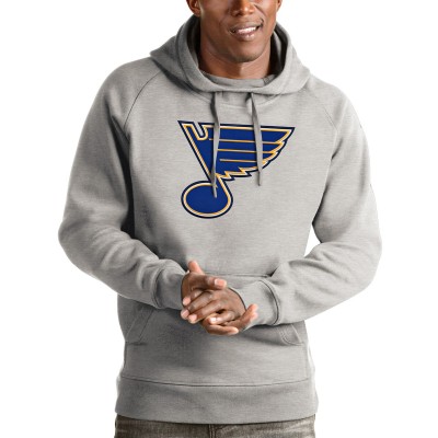 Толстовка с капюшоном St. Louis Blues Antigua Logo Victory - Heathered Gray