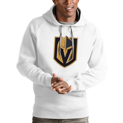 Vegas Golden Knights Antigua White Logo Victory Pullover Hoodie