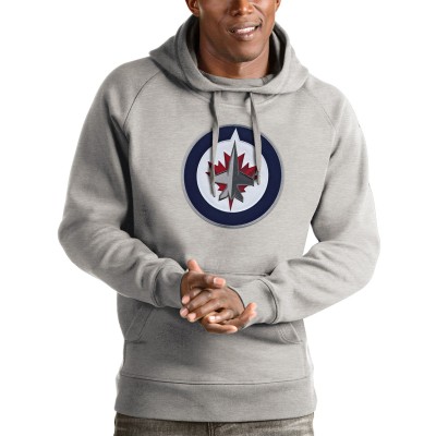 Толстовка Winnipeg Jets Antigua Heathered Gray Logo Victory