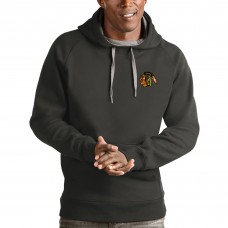 Chicago Blackhawks Antigua Victory Pullover Hoodie - Charcoal