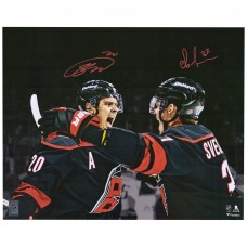Autographed Carolina Hurricanes Sebastian Aho and Andrei Svechnikov Fanatics Authentic 16 x 20 Spotlight Photograph