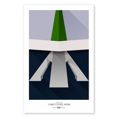 Seattle Kraken 11 x 17 Minimalist Climate Pledge Arena Poster