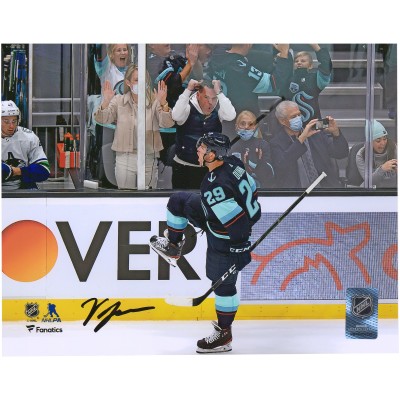 Autographed Seattle Kraken Vince Dunn Fanatics Authentic 8 x 10 Deep Sea Blue Jersey Celebration Photograph