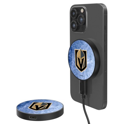 Беспроводное зарядное устройство Vegas Golden Knights 10-Watt Ice Flood Design - оригинальные мобильные аксессуары НХЛ