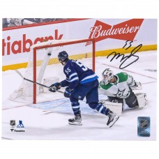 Autographed Winnipeg Jets Mark Scheifele Fanatics Authentic 8 x 10 Navy Jersey Goal Photograph