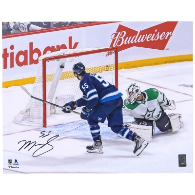 Autographed Winnipeg Jets Mark Scheifele Fanatics Authentic 16 x 20 Navy Jersey Goal Photograph