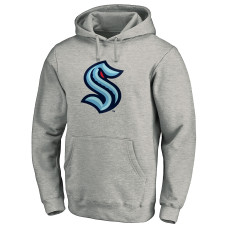 Seattle Kraken Heathered Gray Primary Logo Pullover Hoodie