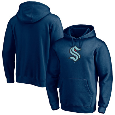 Seattle Kraken Deep Sea Blue Primary Team Logo Pullover Hoodie