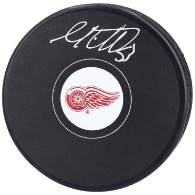 Шайба с автографом Moritz Seider Detroit Red Wings Fanatics Authentic