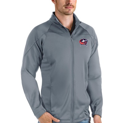 Columbus Blue Jackets Antigua Links Full-Zip Golf Jacket - Gray - оригинальная атрибутика Коламбус Блю Джекетс