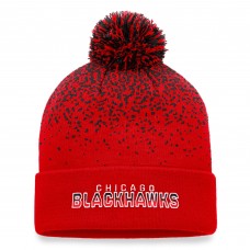 Chicago Blackhawks Iconic Gradient Cuffed Knit Hat with Pom - Red