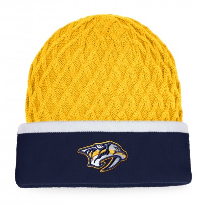 Шапка Nashville Predators Iconic Striped Cuffed - Gold/Navy