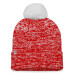Женская шапка с помпоном Chicago Blackhawks Fanatics Red Glimmer Cuffed