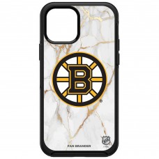 Boston Bruins OtterBox iPhone White Marble Slate Case - Black