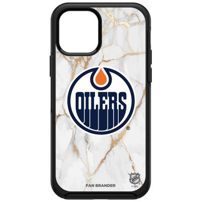 Edmonton Oilers OtterBox iPhone White Marble Slate Case - Black