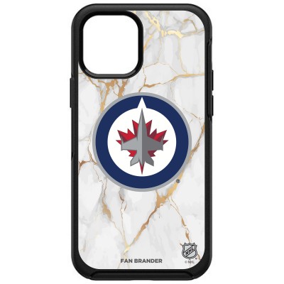Чехол на телефон Winnipeg Jets OtterBox iPhone White Marble Slate - Black