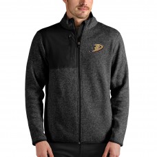 Anaheim Ducks Antigua Fortune Full-Zip Jacket - Heathered Black