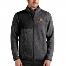 Anaheim Ducks Antigua Fortune Full-Zip Jacket - Heathered Charcoal