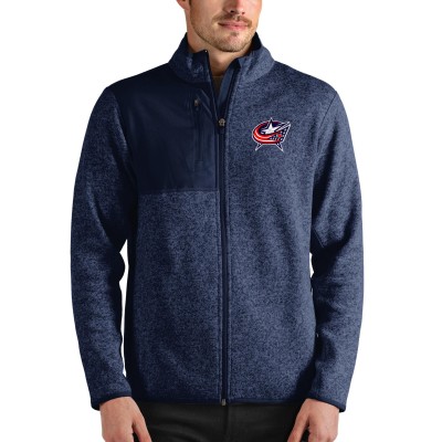 Columbus Blue Jackets Antigua Fortune Full-Zip Jacket - Heathered Navy - оригинальная атрибутика Коламбус Блю Джекетс