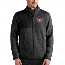 Montreal Canadiens Antigua Fortune Full-Zip Jacket - Heathered Black