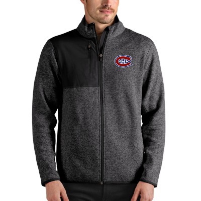 Montreal Canadiens Antigua Fortune Full-Zip Jacket - Heathered Charcoal - оригинальная атрибутика Монреаль Канадиенс