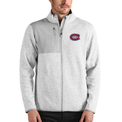 Montreal Canadiens Antigua Fortune Full-Zip Jacket - Heathered Gray - оригинальная атрибутика Монреаль Канадиенс